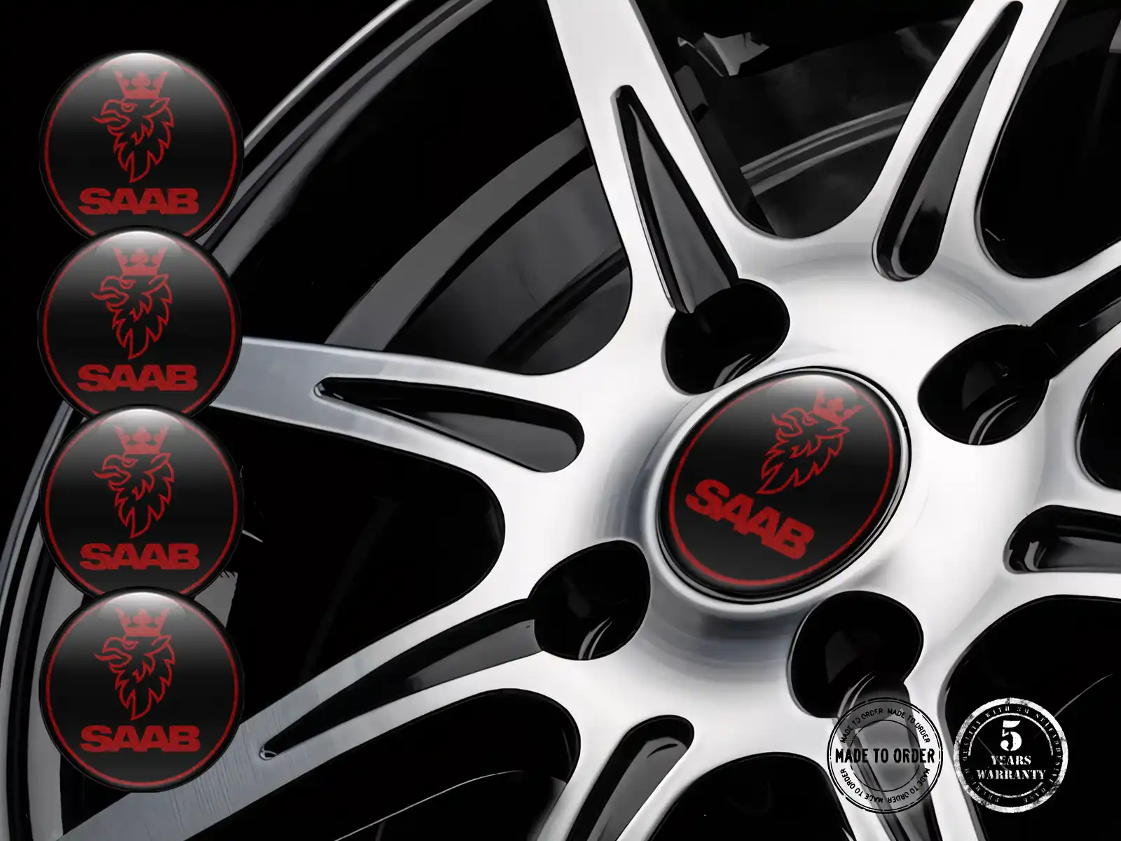 Saab Car Rim Decal Logo Luxury Silicone Badges